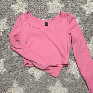 Pink SHEIN Cropped Long Sleeve